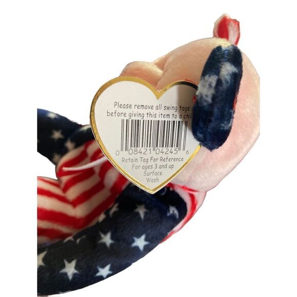 Pink Face Spangle Bear 1999 Ty Beanie Baby Plush Collectible Nostalgia Stuffed A - Picture 7 of 10